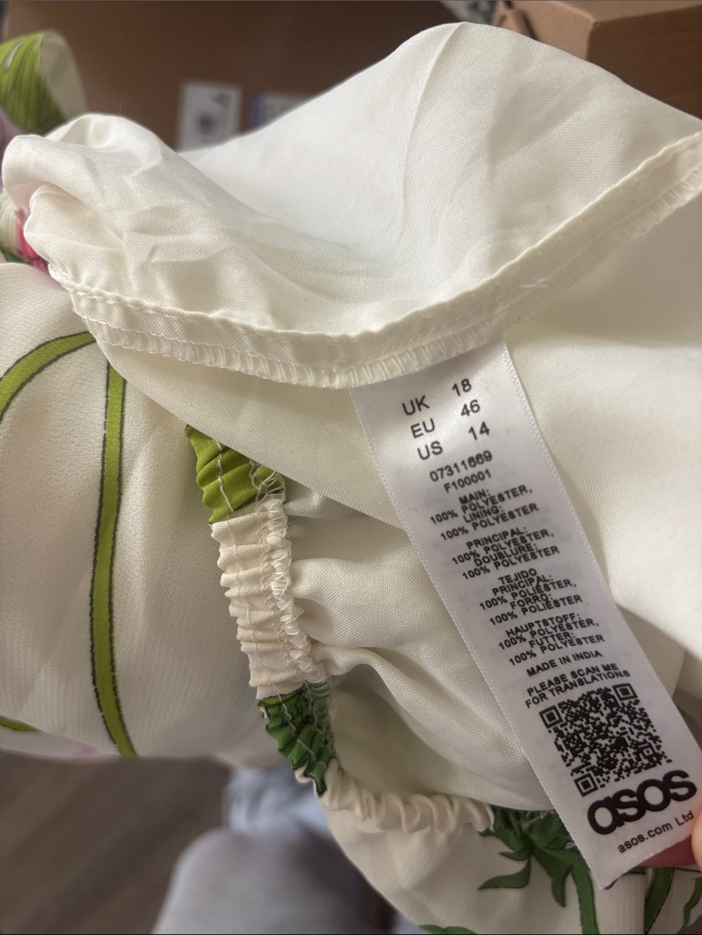 ASOS Floral Wide-Leg Jumpsuit in White, Pink, Yellow & Green - Picture 4 of 6